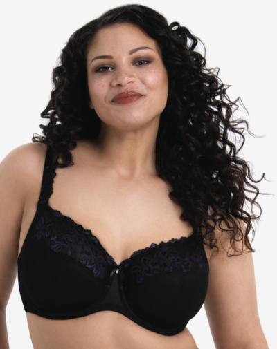 ROSA FAIA Suzette big cup bh zwart met beugel en kant