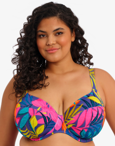 ELOMI Porto Rafti plunge bikinitop Indigo blauw biedt comfort en ondersteuning voor vollere borsten