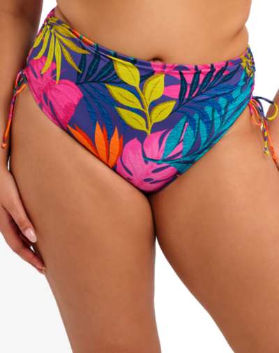 ELOMI Porto Rafti bikinibroekje Indigo blauw verstelbaar met bloemenprint en flexibele hoogte