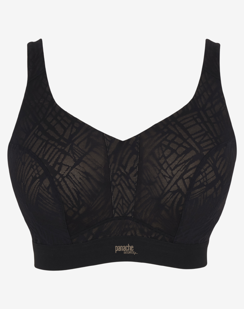 PANACHE Endurance sport bh stevige schouderbanden drukverdeling en comfort zwart latte