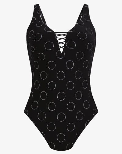 ANITA Nova badpak Silver Pearls met zachte elastische stof die mooi aansluit