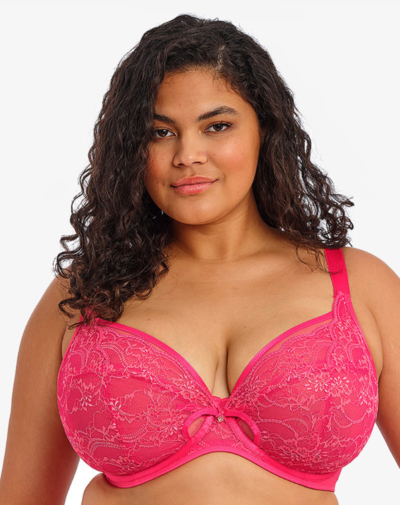 ELOMI Darcie plunge bh Azalea roze met gladde cups en luxe kant voor onzichtbaar dragen onder kleding
